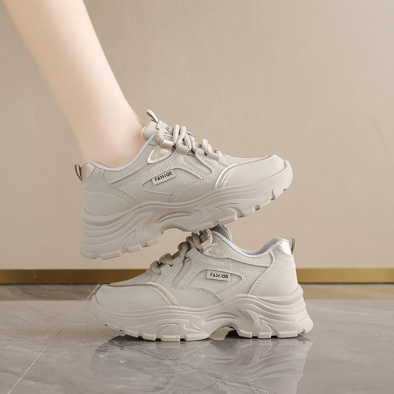Running Shoes Women - Женские кожаные низкие туфли для папы,