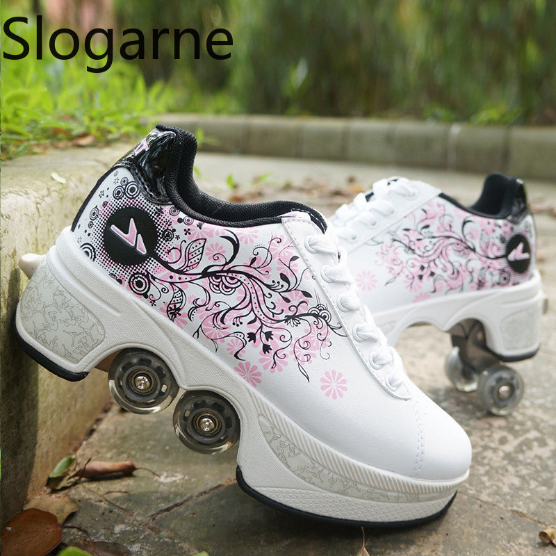 Running Shoes Men - Женские 4-колесные деформирующие роликовые коньки, мужские