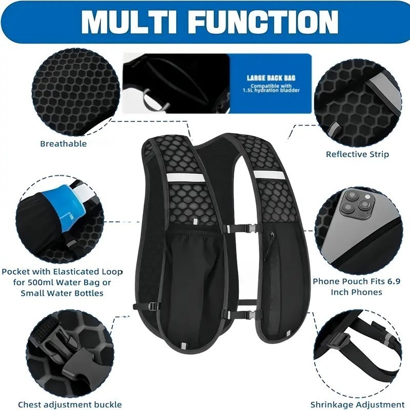1–4 шт. Легкий походный жилет  – обзор и цена Hydration Vest