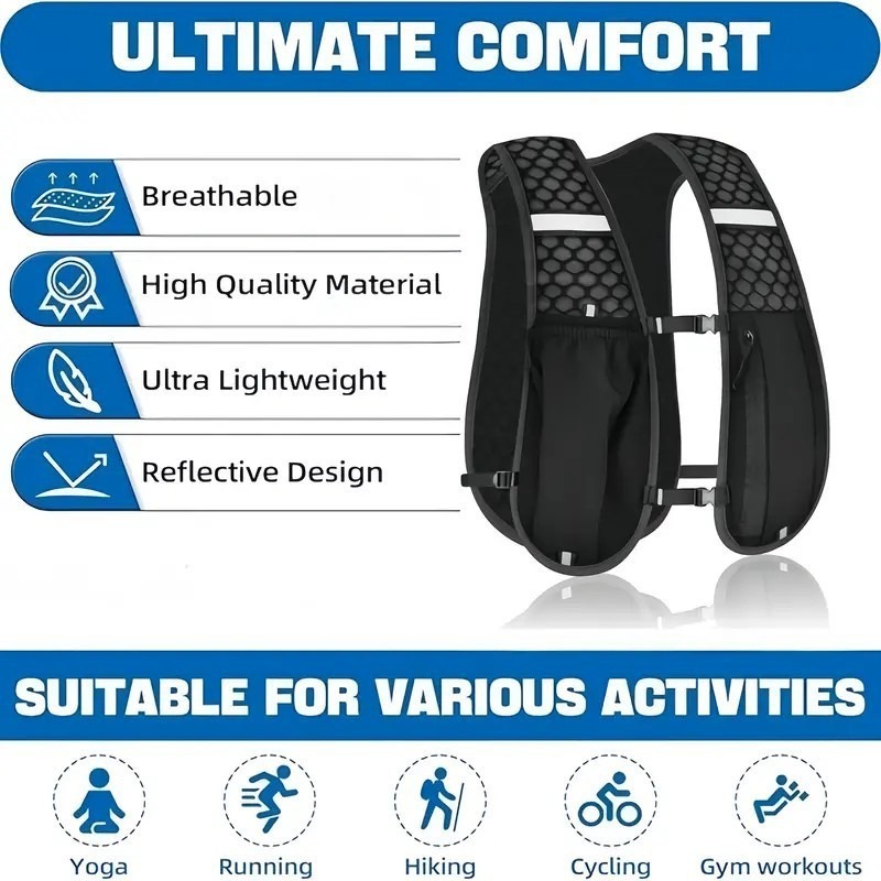 1–4 шт. Легкий походный жилет  – обзор и цена Hydration Vest